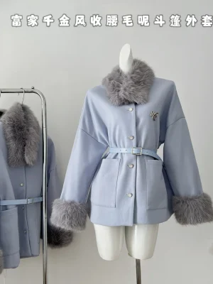 Elegant Korean Wool-Blend Coat