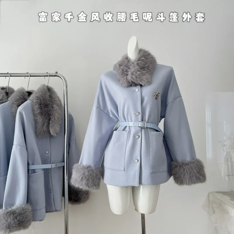 Elegant Korean Wool-Blend Coat