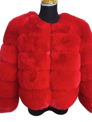 Women's Warm Spliced Faux Fur Coat Winter Fashion