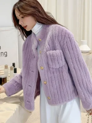 2025 Women’s Short Lamb Fur Shearling Coat