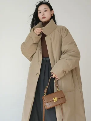 Women’s Stand-Collar Long Puffer Coat