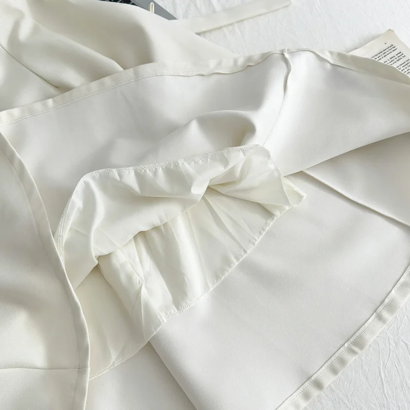 Women's French Style Pearl Bow A-Line Midi Skirt Set - Image 3
