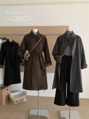 Women’s Korean Style Wool Trench Coat