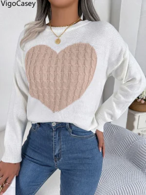 Women Patchwork Knit Sweater