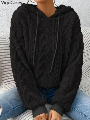 Women's Black Plush Sweatshirt