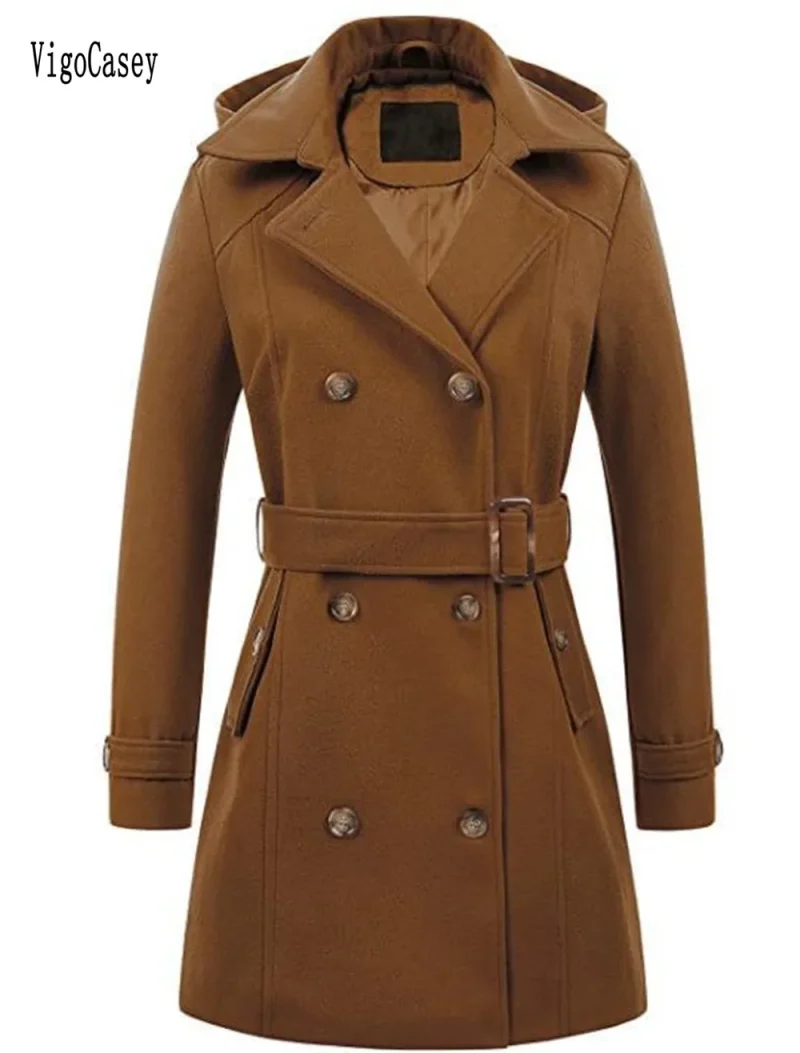 Autumn Winter Casual Trench Coat with Belt