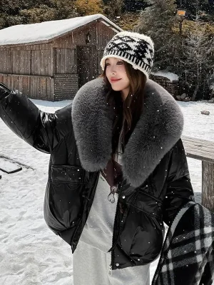 Korean Style Slim Fit Plush Cotton Winter Coat