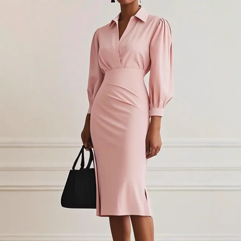 Women’s Slim Fit Waist Cinched Dress - Image 3