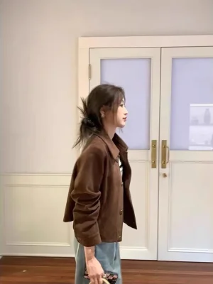 2025 Korean Coffee Velvet Casual Jacket
