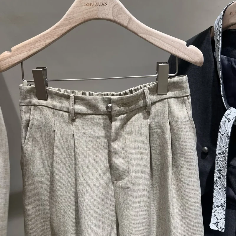 Korean Style Short Jacket and Pants Suit Set for Women - Image 3