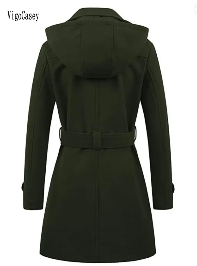 Autumn Winter Casual Trench Coat with Belt - Image 3