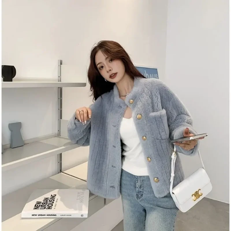 2025 Women’s Short Lamb Fur Shearling Coat - Image 4