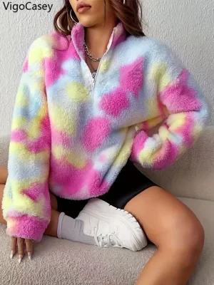 Women's Printed Plush Sweatshirt