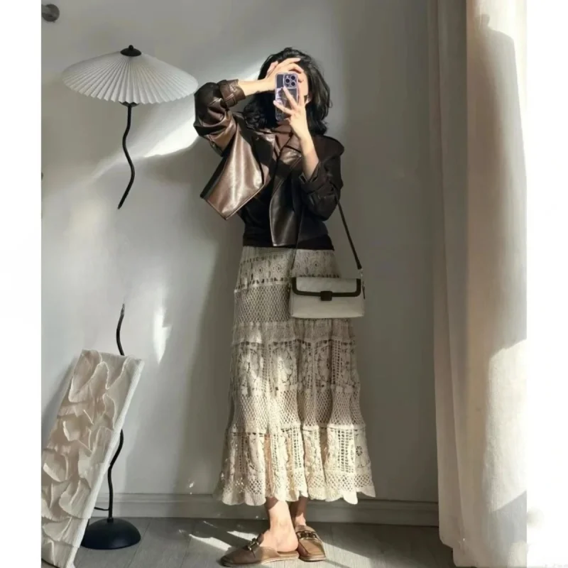 Women’s Mid-Length Boho Knit Skirt - Image 3