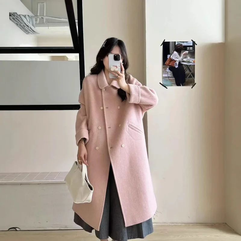 Korean Wool-Blend Batwing Coat