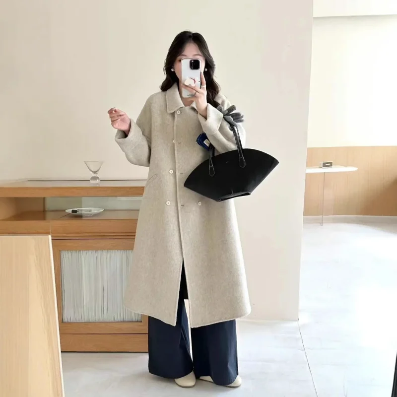Korean Wool-Blend Batwing Coat - Image 2