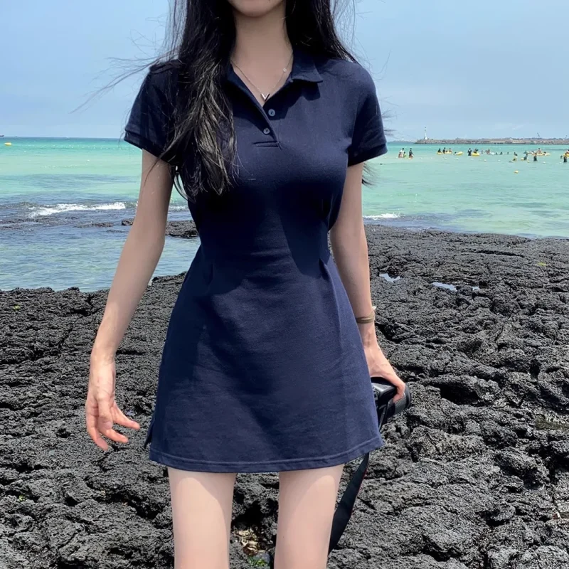 Korean Style Slim Fit Mini Dress - Image 2