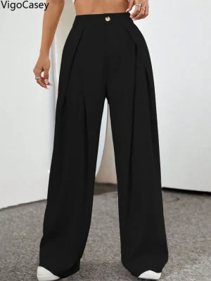 Women's High Waist Wide Leg Suit Pants