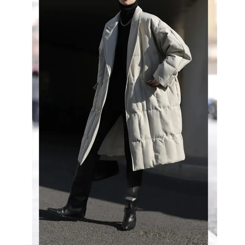 2025 Winter Women's Plaid Puffer Trench Coat - Image 2
