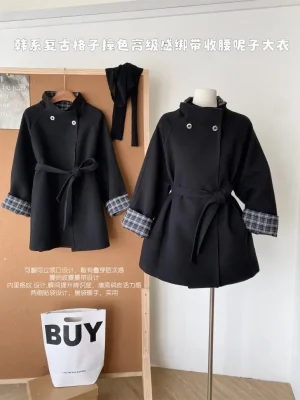 French Elegant Wool-Blend Coat