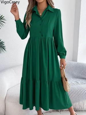 Casual Spring Autumn Long Sleeve Dress