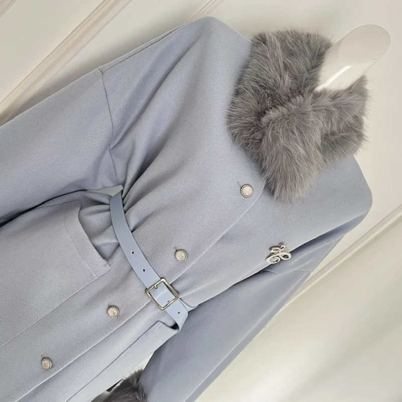 Elegant Korean Wool-Blend Coat - Image 3