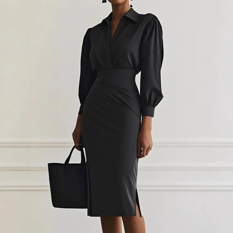 Women’s Slim Fit Waist Cinched Dress - Image 4