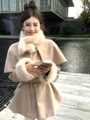 Elegant Korean Wool-Blend Coat