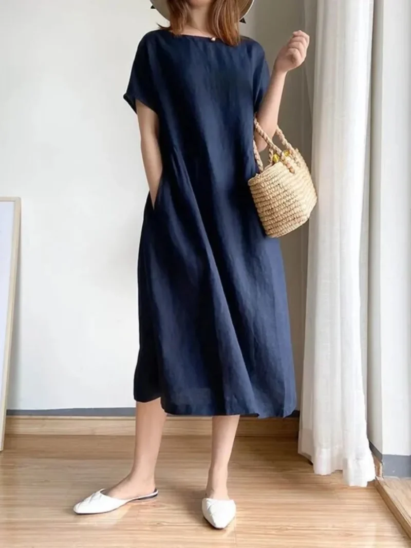 Women’s Summer Breathable Linen Dress - Image 2