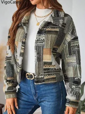 Women’s Printed Plush Zip Jacket