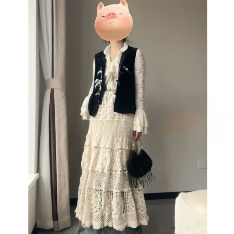 Women’s Mid-Length Boho Knit Skirt - Image 2