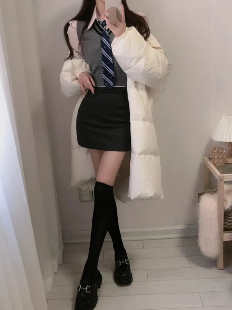 American College 4-Piece Set Women Shirt Vest Skirt - Image 2