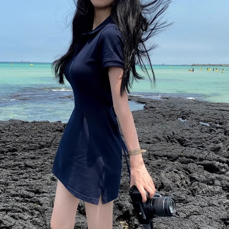 Korean Style Slim Fit Mini Dress - Image 3