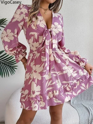 Casual Print Short Evening Party Dress