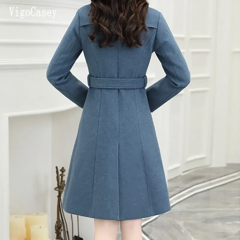 Khaki Long Trench Coat Women 2025 - Image 5