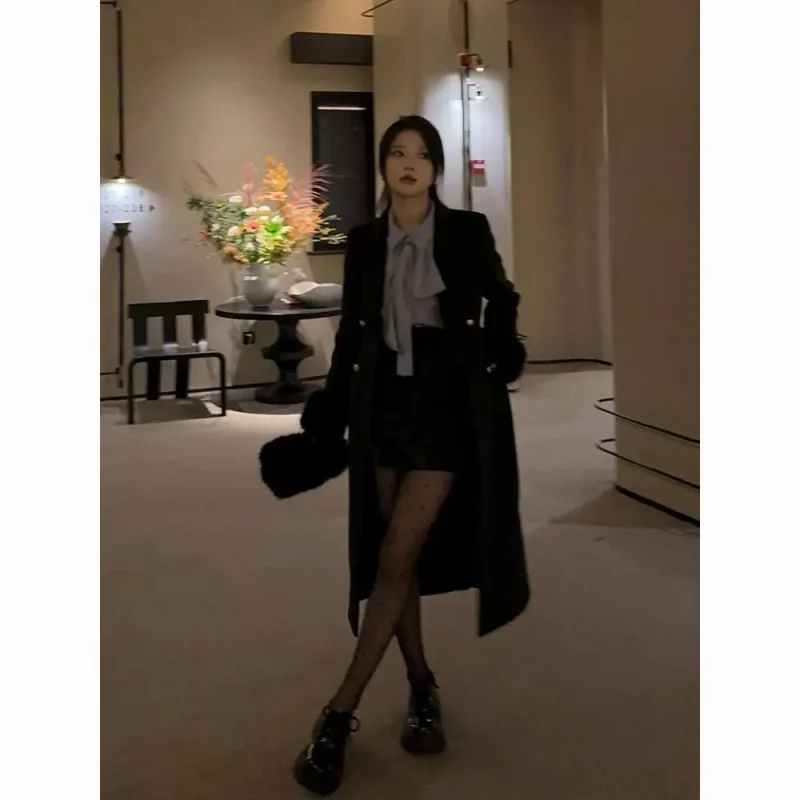 French Elegant Wool-Blend Coat