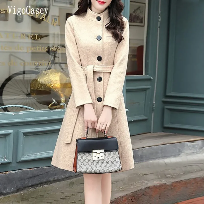 Khaki Long Trench Coat Women 2025 - Image 2