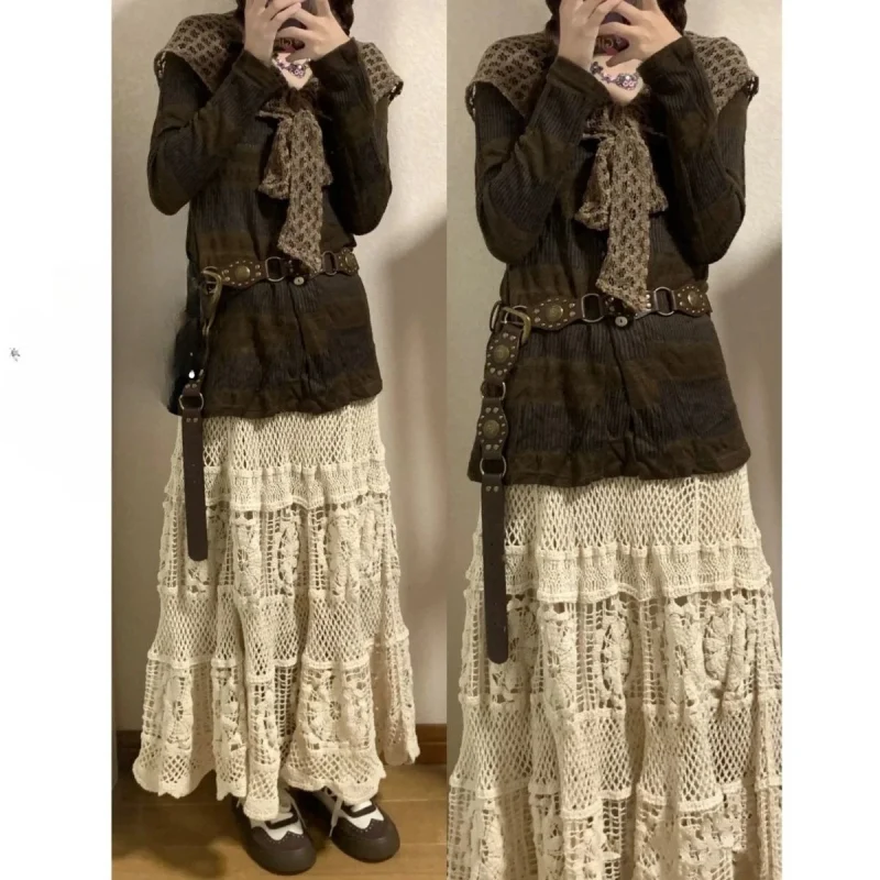 Women’s Mid-Length Boho Knit Skirt