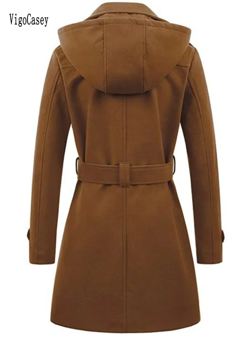 Autumn Winter Casual Trench Coat with Belt - Image 2