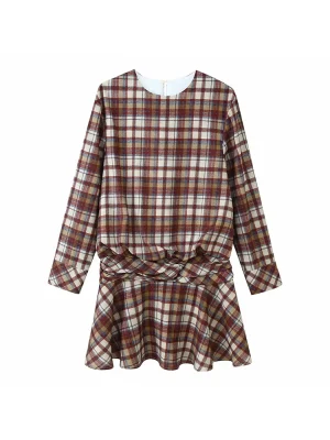 Women’s Slimming Plaid A-Line Mini Dress