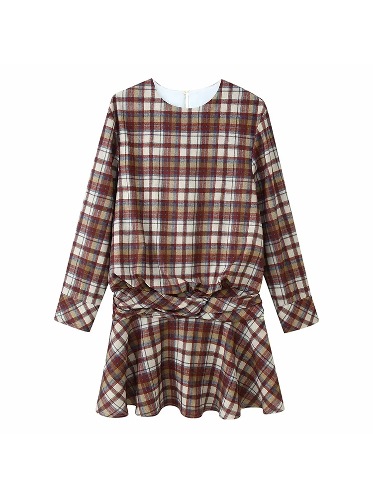 Women’s Slimming Plaid A-Line Mini Dress