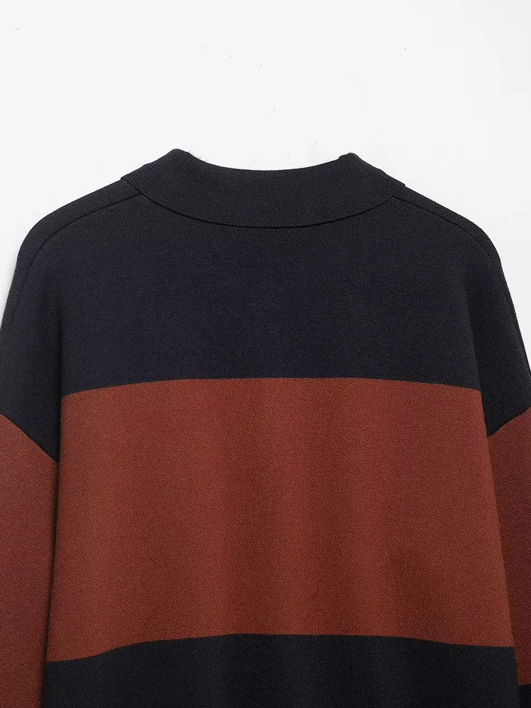 Autumn Winter Striped Knit Pullover - Image 6