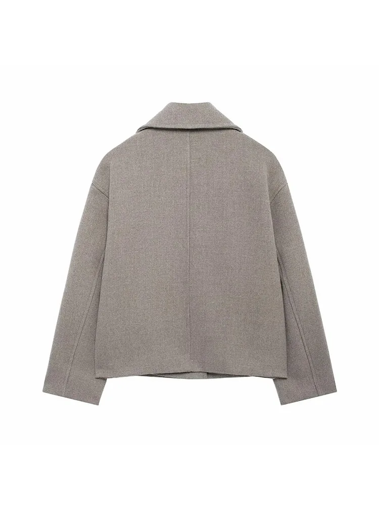 Women’s 2025 Double-Breasted Wool Lapel Coat - Image 6