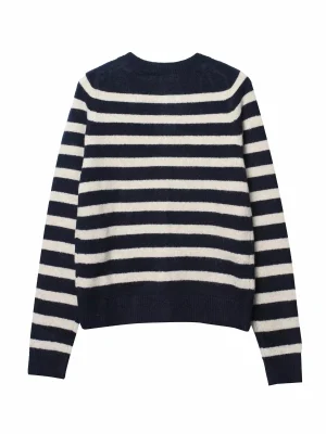 Women’s Striped Knit Cardigan Slim Fit Long Sleeve Top