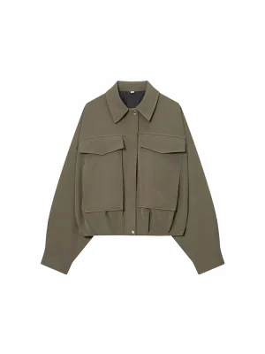 Women’s Lapel Long Sleeve Pilot Zipper Jacket