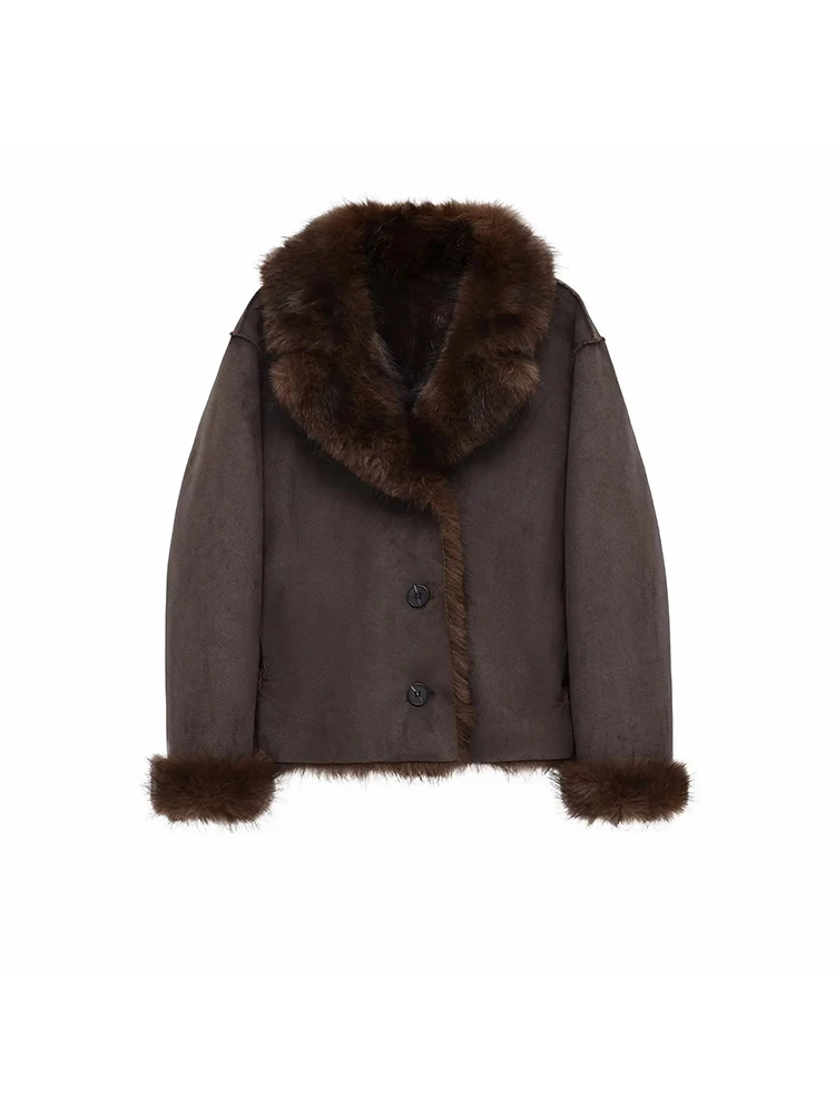 Women’s Reversible Faux Leather & Lambwool Coat