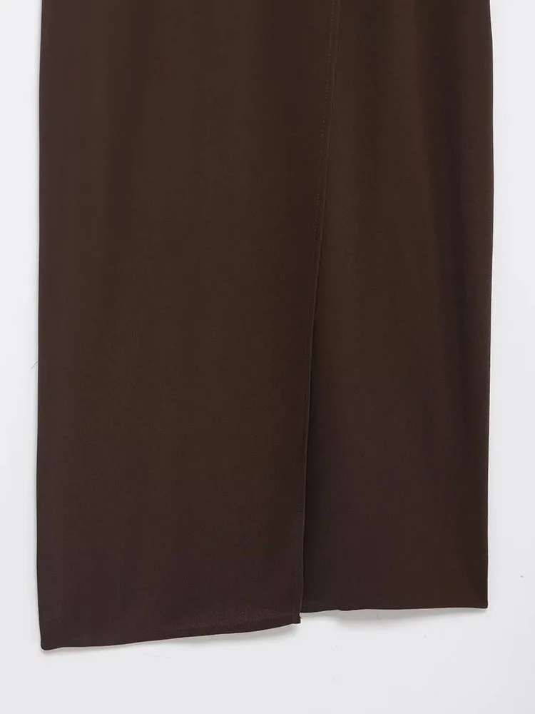 Autumn Winter Sleeveless Belted Dress - Image 4