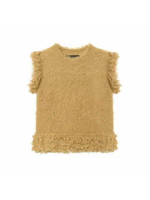 Women’s 2025 Faux Fur Knitted Sleeveless Vest