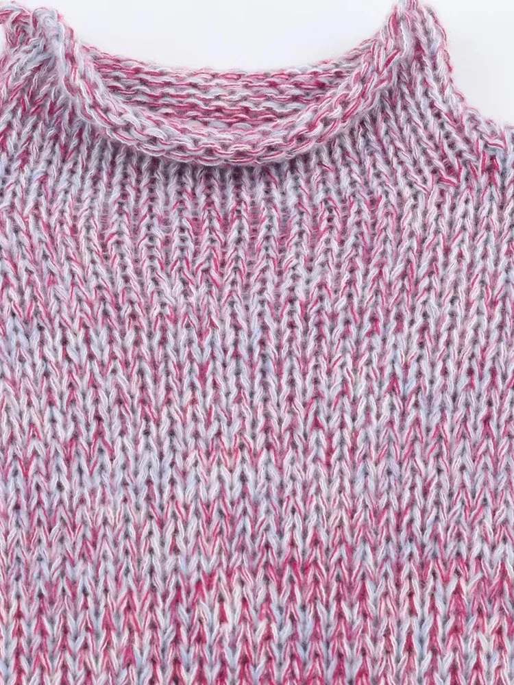 Autumn Winter Color-Block Short-Sleeve Sweater - Image 4