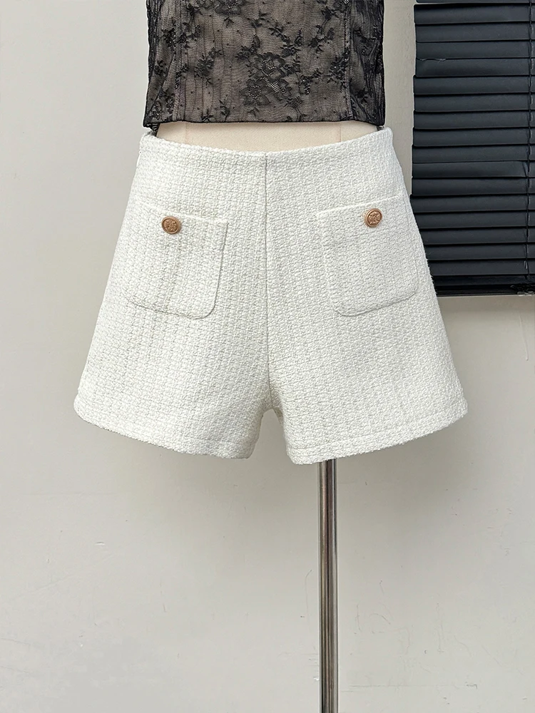 Elegant Tweed Wide Leg Pants for Women - Image 2